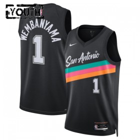 Dres San Antonio Spurs Victor Wembanyama Nike 2025-26 City Edition Crno Swingman - Dječji